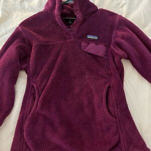 Patagonia Purple Cowl Neck Sweater Plush Fleece